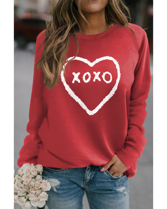 Azura Exchange Heart Pattern Print Valentines Sweatshirt - L