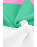 Azura Exchange Color Block Ribbed V-Neck Sweatshirt - L