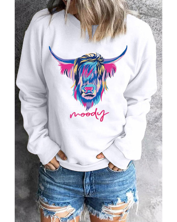 Azura Exchange Highland Heifer Moody Graphic Sweatshirt - M