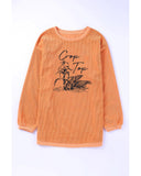 Azura Exchange Corn Graphic Orange Crop Top Sweatshirt - M