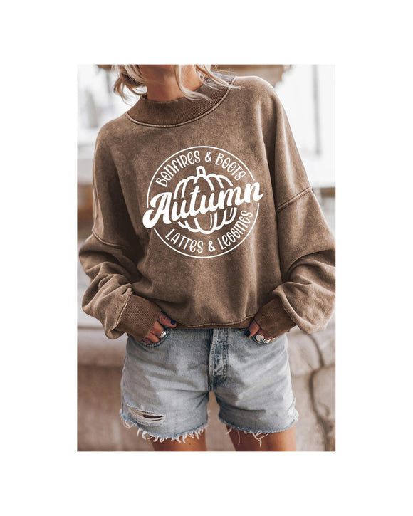 Azura Exchange Autumn Pumpkin Print Drop Shoulder Sweatshirt - XL