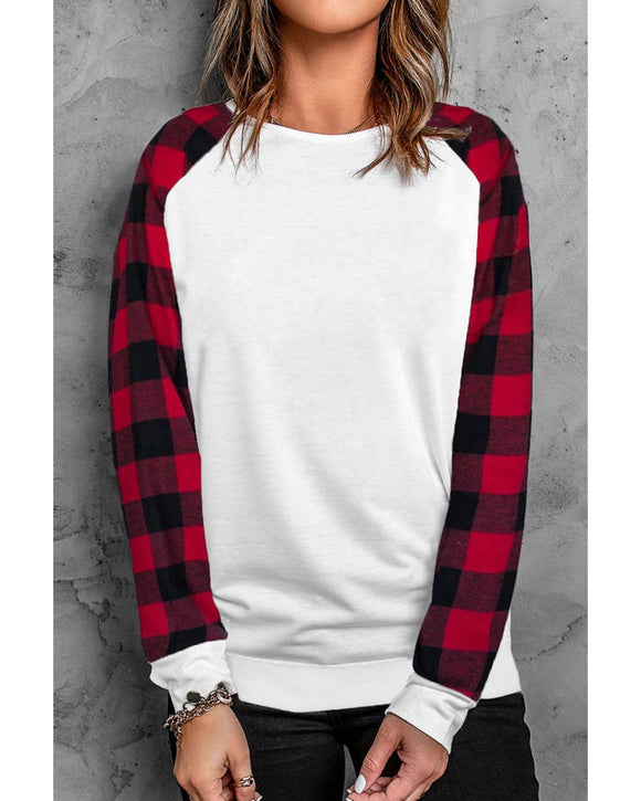 Azura Exchange Long Sleeve Buffalo Plaid Sweatshirt - XL