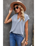 Azura Exchange Lace Trim V Neck T-shirt - XL