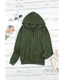 Azura Exchange Solid Color Lace-up Hoodie - XL