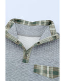 Azura Exchange Quilted Plaid Elbow Patch Sweatshirt - 2XL