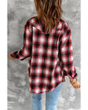 Azura Exchange Plaid Shacket with Buttons Pockets - L