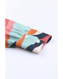 Azura Exchange Abstract Print Cuffed Sleeve Shirt - L