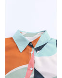 Azura Exchange Abstract Print Cuffed Sleeve Shirt - XL