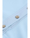 Azura Exchange Waffle Knit Short Sleeve Buttoned Shirt - M