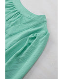Azura Exchange Flounce Sleeve Square Neck Button-Up Shirt - S