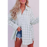 Azura Exchange Checked Patchwork Long Sleeve Shirt - L