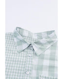 Azura Exchange Checked Patchwork Long Sleeve Shirt - M