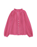 Azura Exchange V-Neck Lace Button-Up Shirt - 2XL