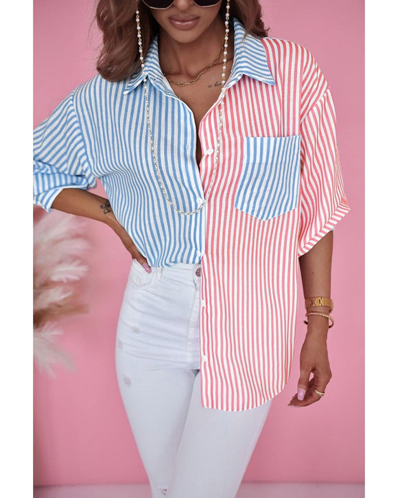 Azura Exchange Striped Print Shirt - L