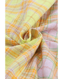 Azura Exchange Mixed Plaid Long Sleeve V Neck Buttoned Shirt - S