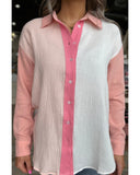 Azura Exchange Long Sleeve Color Block Patchwork Shirt - S
