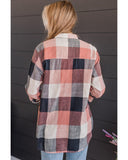 Azura Exchange Roll-up Sleeve Plaid Pattern Shirt - M