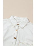 Azura Exchange White Bubble Sleeve Pocketed Shirt - XL
