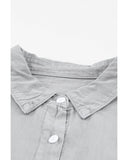 Azura Exchange Denim Shirt with Turn-down Collar - M