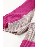 Azura Exchange Half Sleeve Contrast Stripe Knit Sweater - L