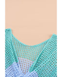 Azura Exchange Eyelet Long Sleeve Twisted Back Knit Top - M