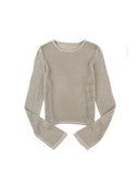 Azura Exchange Hollow-out Knit Long Sleeve Top - XL