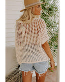 Azura Exchange Knit Ribbed Round Neck Short Sleeve Sweater Tee - L