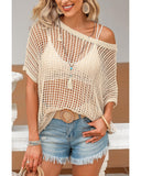 Azura Exchange Knit Ribbed Round Neck Short Sleeve Sweater Tee - L
