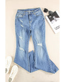 Azura Exchange Flare Jeans - Dark Wash Mid Rise - 16 US