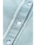 Azura Exchange Bubble Sleeve Denim Shirt - L