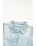 Azura Exchange Bubble Sleeve Denim Shirt - L