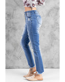 Azura Exchange Button Front Frayed Ankle Skinny Jeans - XL
