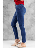 Azura Exchange Button Fly High Rise Skinny Jeans - S