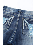 Azura Exchange Embroidered Straight Leg Jeans - M