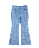 Azura Exchange Leopard Print High Waist Flare Jeans - 10 US