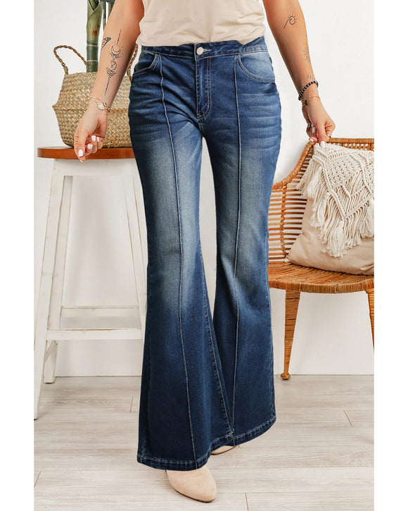 Azura Exchange Central Seam Stitching Wide Leg Jeans - 16 US