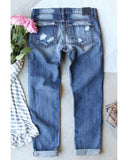 Azura Exchange Distressed Patchwork Jeans - M