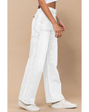 Azura Exchange Flap Back Pocket High-Waisted Wide-Leg Jeans - 14 US