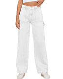 Azura Exchange Flap Back Pocket High-Waisted Wide-Leg Jeans - 14 US