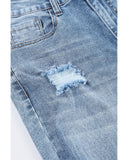 Azura Exchange Light Wash Distressed Flare Jeans - 10 US