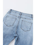 Azura Exchange Light Wash Distressed Flare Jeans - 8 US