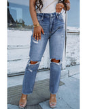 Azura Exchange Knee Cutout Straight Leg Jeans - 10 US