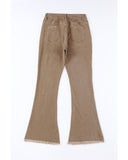 Azura Exchange Khaki High Waist Flare Jeans - 14 US