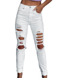 Azura Exchange High Waist Distressed Skinny Jeans - 16 US