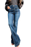 Azura Exchange High Waist Flare Jeans with Seam Stitching and Pockets - 6 US
