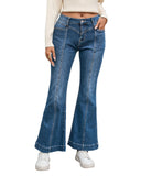 Azura Exchange High Waist Flare Jeans with Seam Stitching and Pockets - 8 US