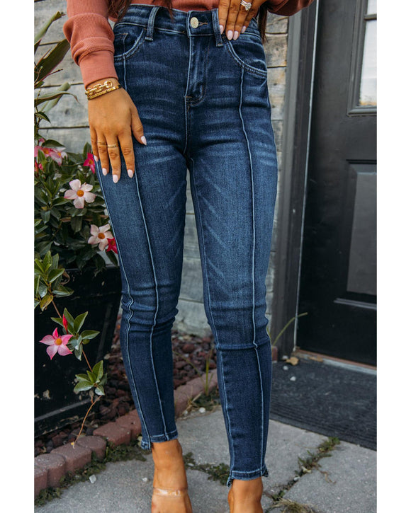 Azura Exchange Seamed High Waist Skinny Fit Jeans - 12 US