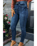 Azura Exchange Seamed High Waist Skinny Fit Jeans - 8 US