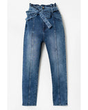 Azura Exchange Seamed Stitching High Waist Knot Skinny Jeans - 14 US