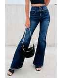Azura Exchange Elastic Waistband Flare Jeans - 6 US